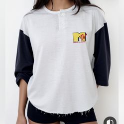 Mtv Music Television, Henley T-Shirt Excellent Condition Vintage Purchased Personally 1980