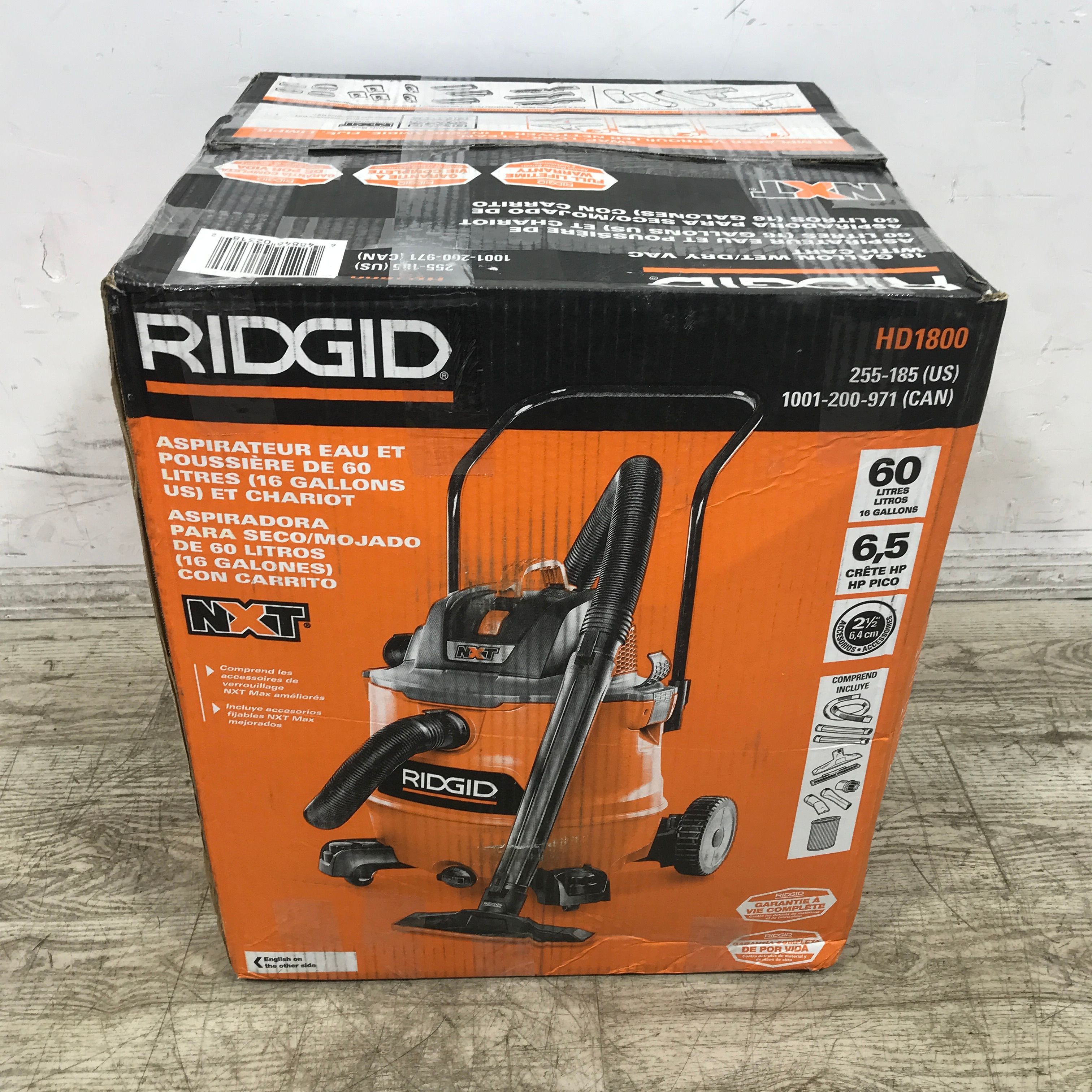RIDGID 16 Gallon 6.5 Peak HP NXT Shop Vacuum