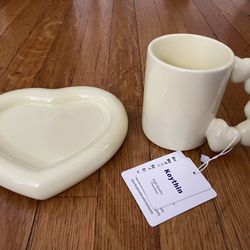 Koythin Yellow Heart Cup and Plate