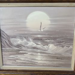 Picture with nice wooden frame