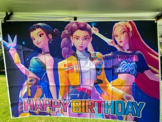 K-pop Demon Hunters Birthday Party Backdrop
