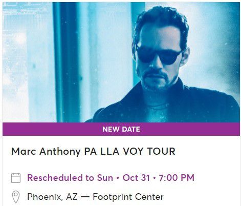 Two Marc Anthony Concert Tickets ($60 Each) 