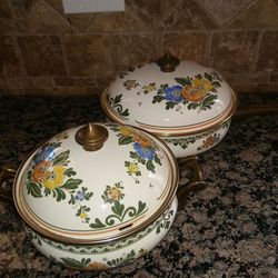 Vtg enameled pots