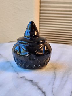 2.5" Approximately Black Obsidian Halloween Pumpkin Quartz Crystal