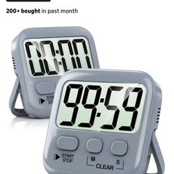 2 Pack Digital Timer for Kids, Magnetic Countdown Kitchen Timers