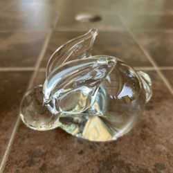 Glass Bunny Rabbit Paperweight 