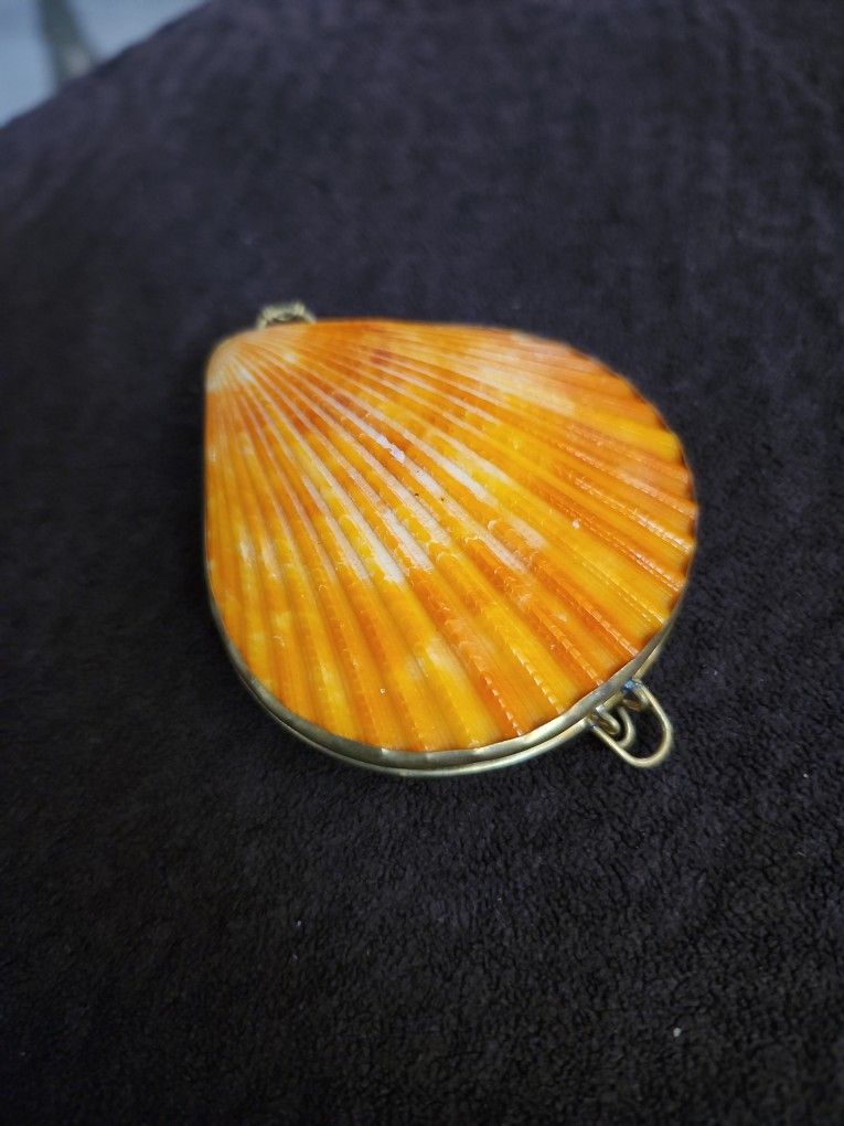 Orange Scallop Shell Box