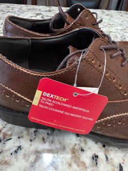 Dextech Brown Wingtip Oxford Dress Shoes