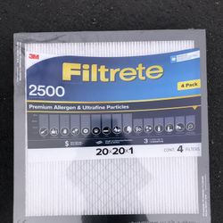 3M 2500 Filtrete 20x20x1, 4-Pack Filters New Sealed Box