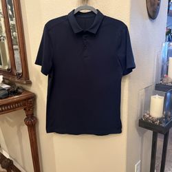LULULEMON Men Navy Polo Shirt Size Small