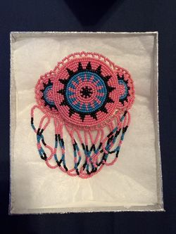 Authentic Handmade Multicolored Native American Beaded Hair clip
