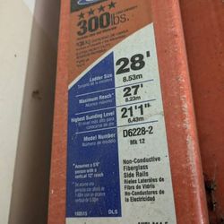 28ft fiberglass extension ladder  - 300 lbs