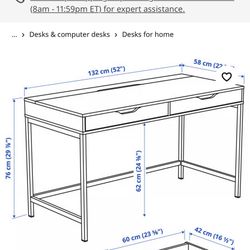 Slim Two Drawer Desk 
