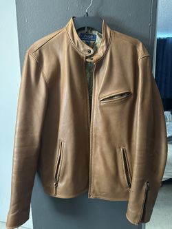 limited edition vintage brown leather jacket polo Ralph Lauren