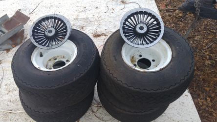Golf cart wheels, tires and hubcaps
