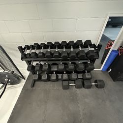 5-75lbs Dumbbells w/Rack 