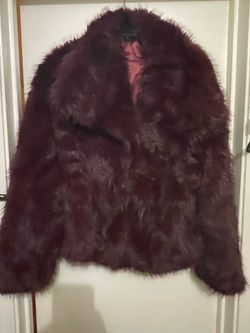 Size medium to large maroon fur coat