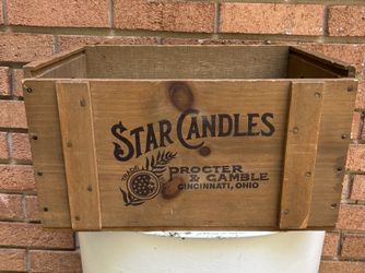 Vintage Star Candles Wood Crate