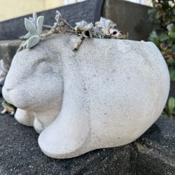 Stone Planter / Flower Pot “Rabbit” 10” x 12” x  6”