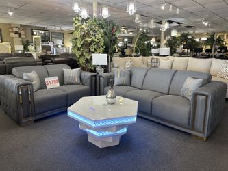 Brand new gray sofa and loveseat