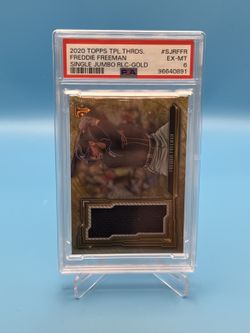 Freddie Freeman 2020 Topps Triple Threads Single Jumbo Relic Gold /9 - PSA 6