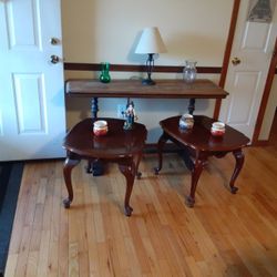 Sofa Table And 2 End Tables 