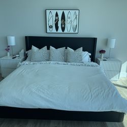 king size Headboard & Bed Frame black