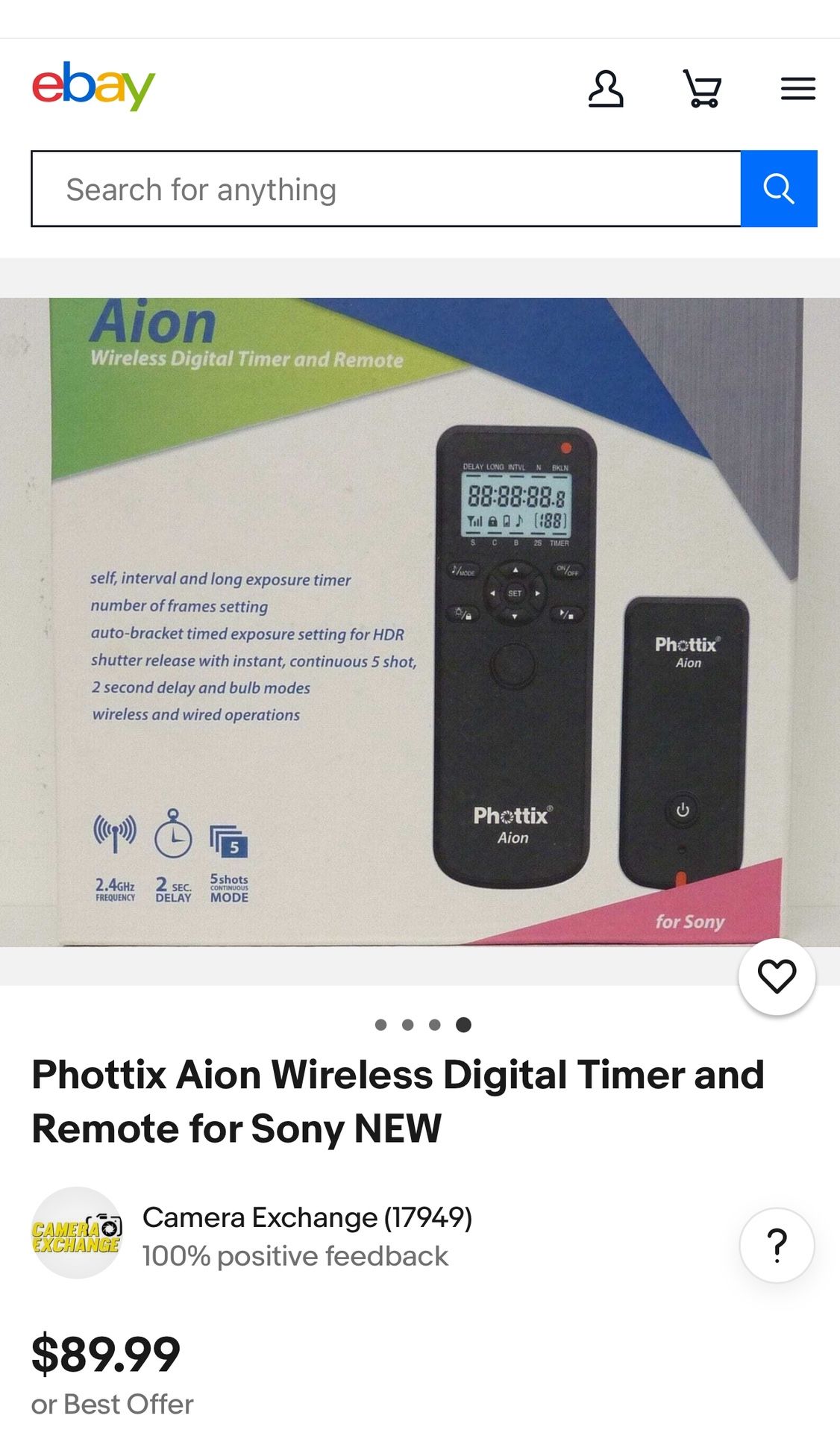 New Phottix Aion Universal Wireless Timer and Shutter Release
