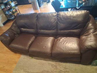 Leather couch & leather chair