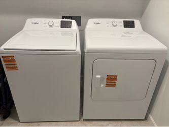 4.7 cu ft top load washer w 2-1 removable agitator and 7 cu ft white electric dryer