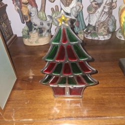 Lead Glass Christmas Tree Candle Holder