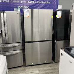 Samsung - Bespoke 29 Cu. Ft. 4-Door Flex French Door Refrigerator with Beverage Center - Stainless Steel  ( New Inventory In! )