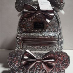 Loungefly VINTAGE Silver HEART LOGO BACKPACK AND WALLET INCLUDED VERY RARE NEW WITH TAGS ONLY ((1000 MADE 2015)) 