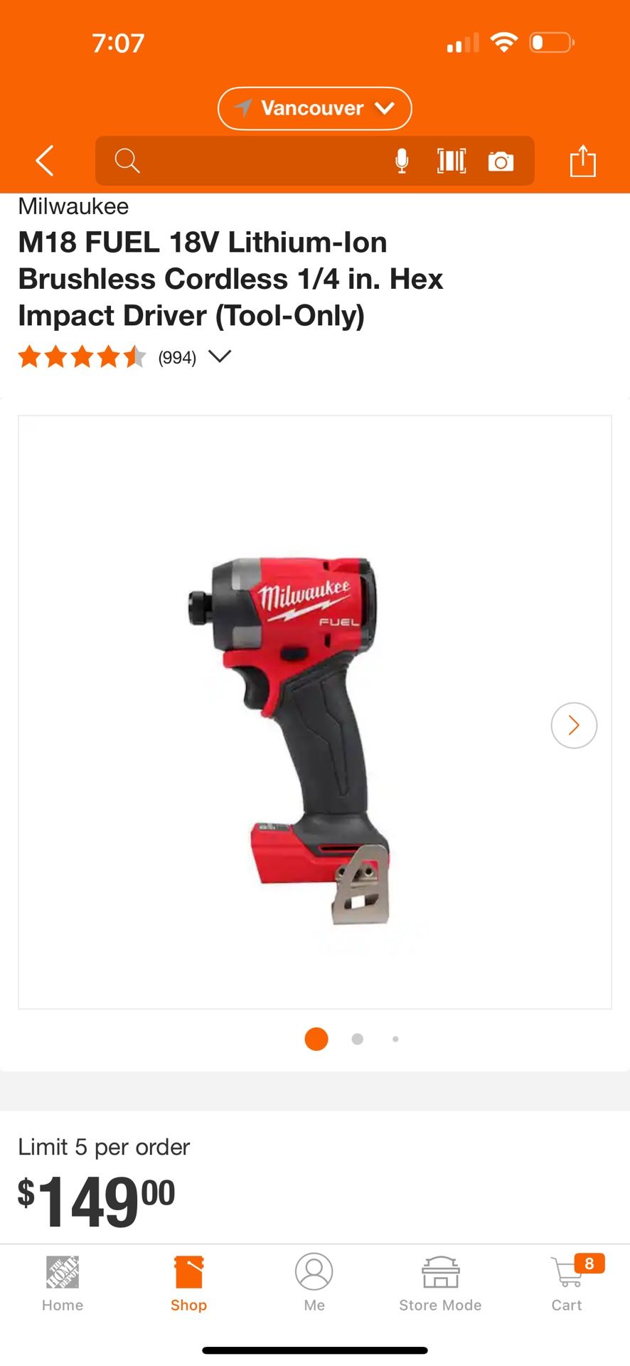 Milwaukee M18 FUEL 18V Lithium-Ion Brushless Cordless 1/4 in. Hex Impact Driver (Tool-Only)