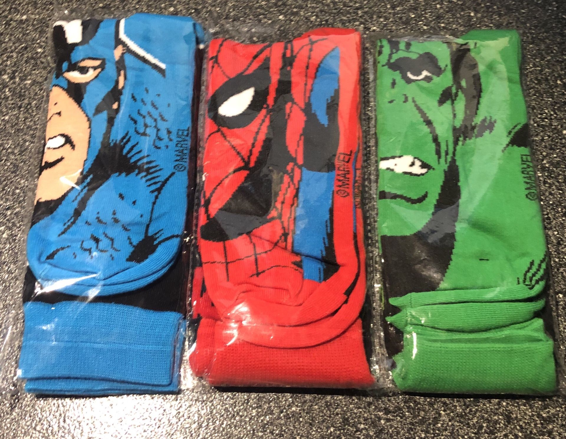 Spider-Man hulk captain America socks. One size fits most you choose character!