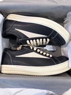 Rick Owens Black/White Sneakers Size 44 — Brand New