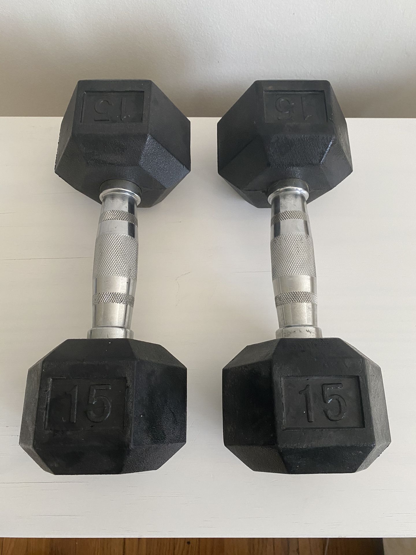 15lb hex dumbbell set