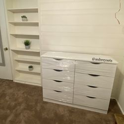 White 8 Drawer Dresser 