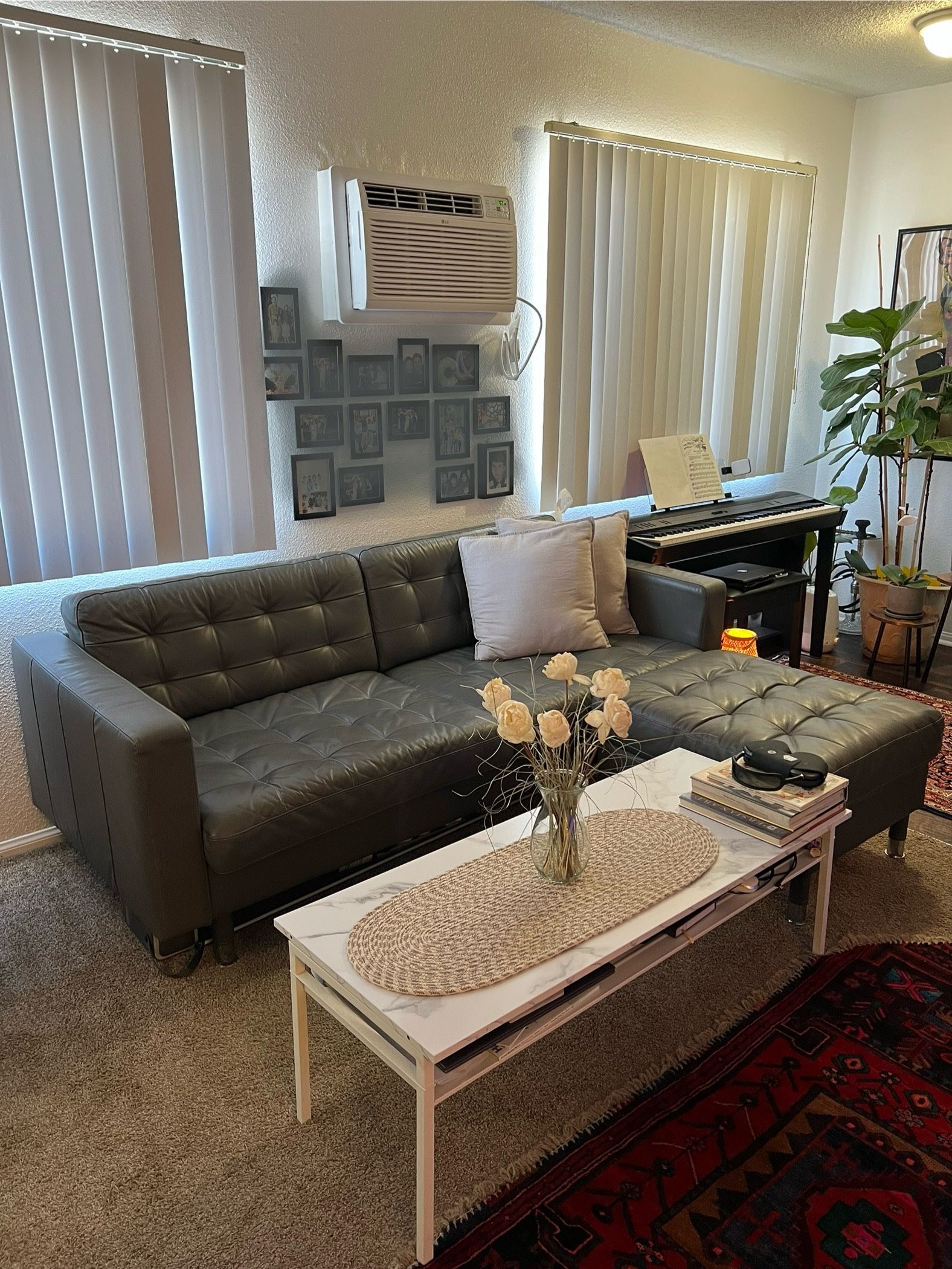 IKEA MORABO Genuine Leather Sofa + Ottoman – Excellent Condition