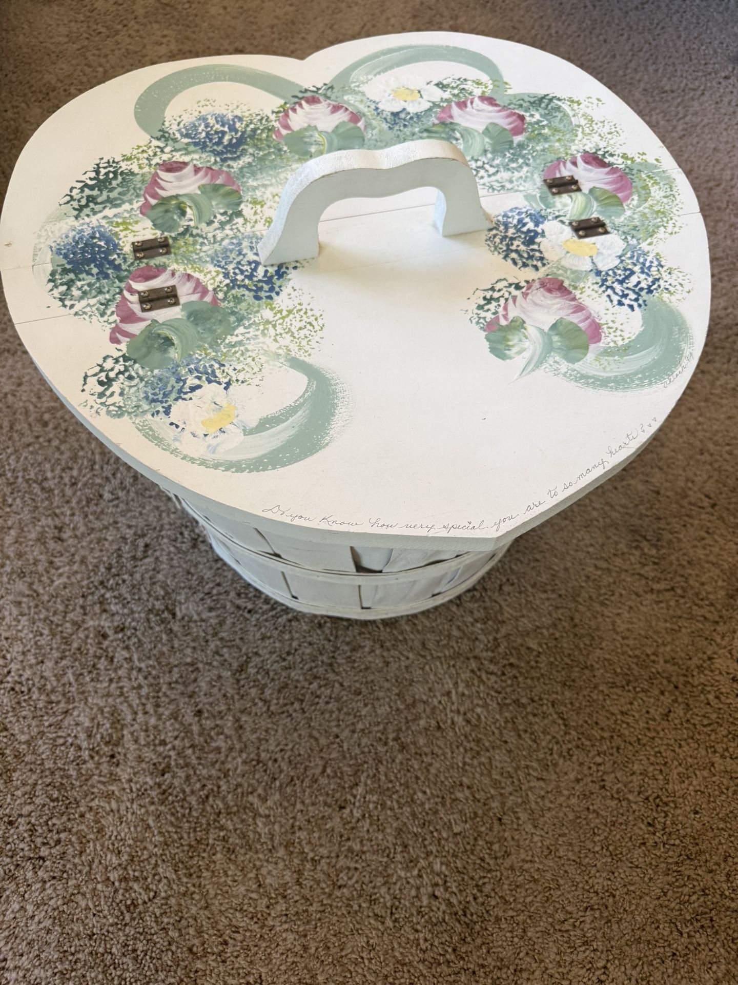 Cute hand painted basket/storage