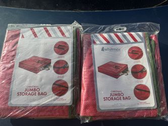 Whitmor Red Christmas Jumbo Tear Resistant Zipper Closure Storage Bag 8x30x30In