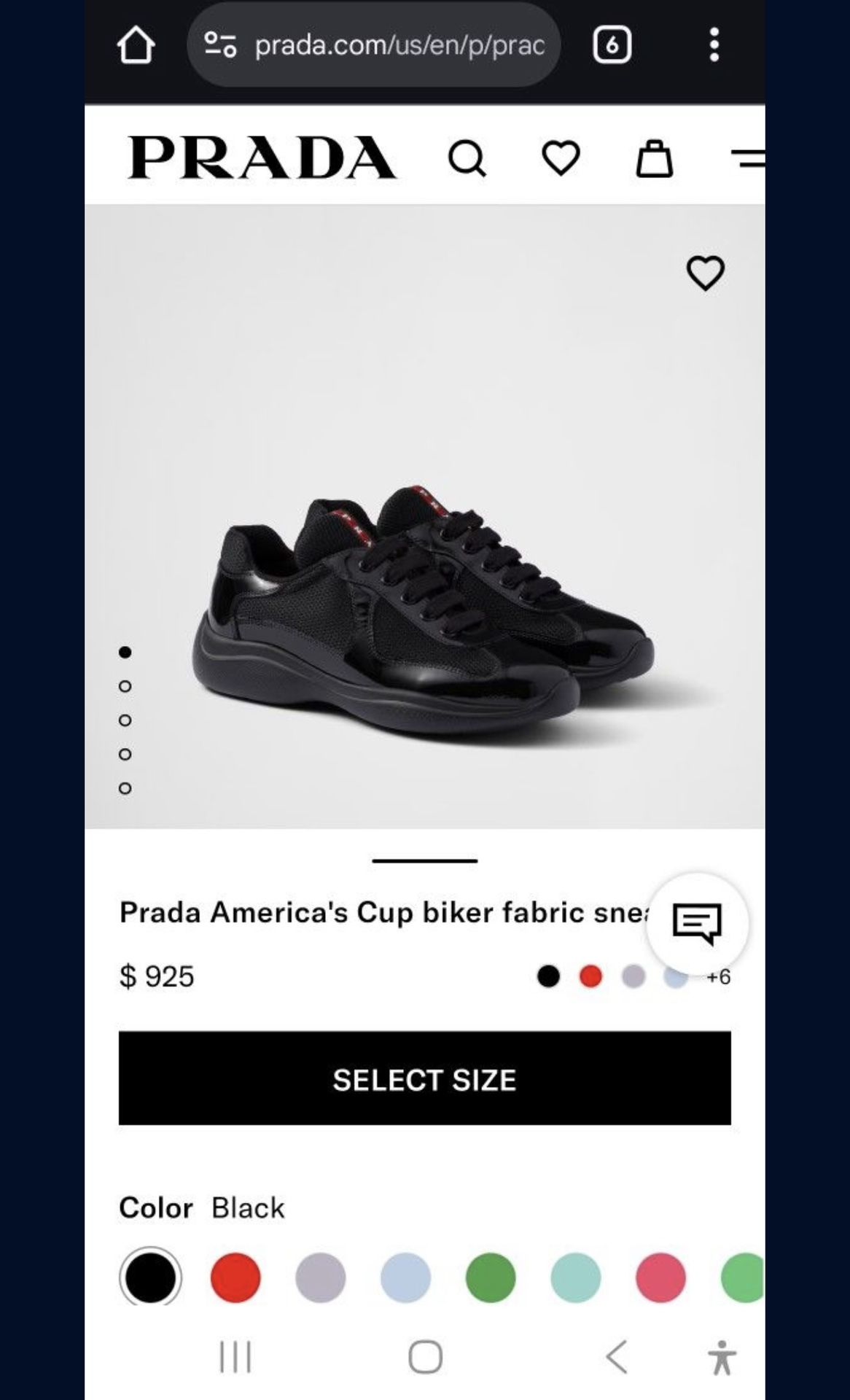 Prada “Ones” Americas Cup Calf Skin Leather