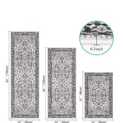 3 Piece Non Slip Kitchen Rugs  Washable