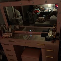 Vanity And Stool (PLEASE READ DESCRIPTION) 