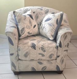 Upholstered Accent Chair with Throw Pillows