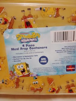 Food storage containers set of 3 SpongeBob SquarePants