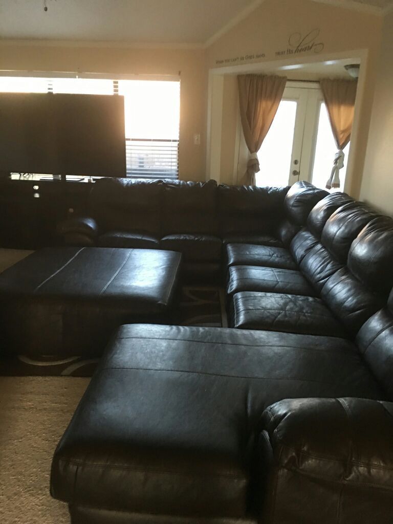Extra large section couch with ottoman