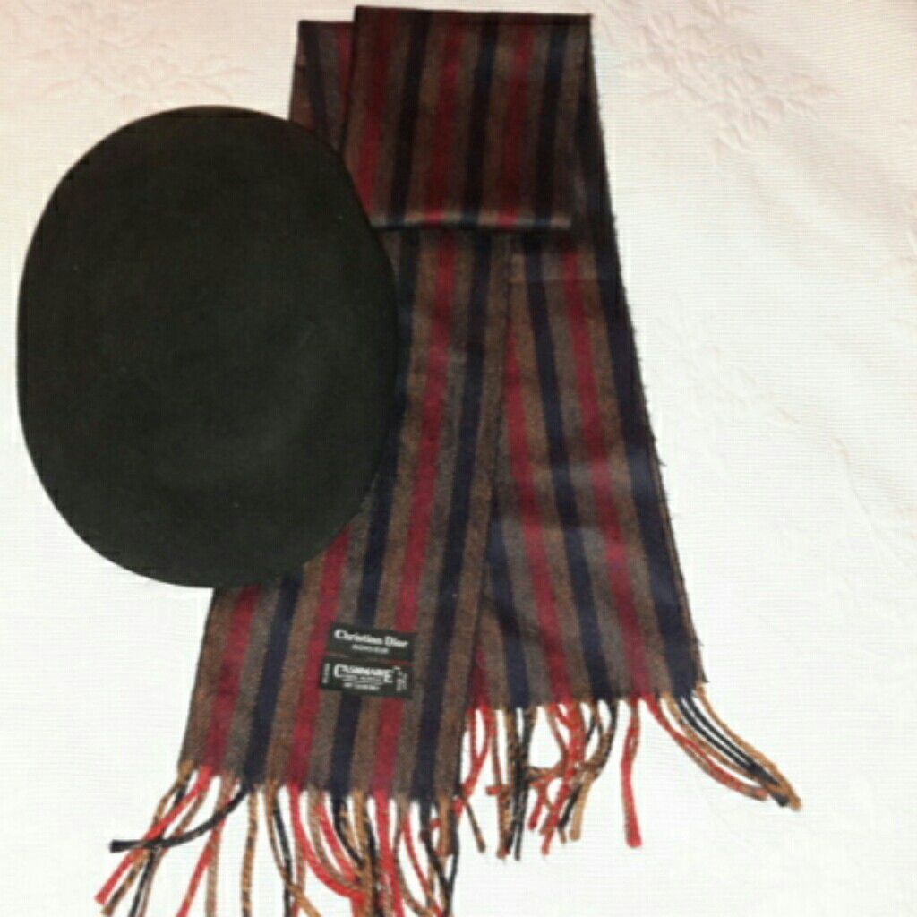 Christian dior scarf and hat