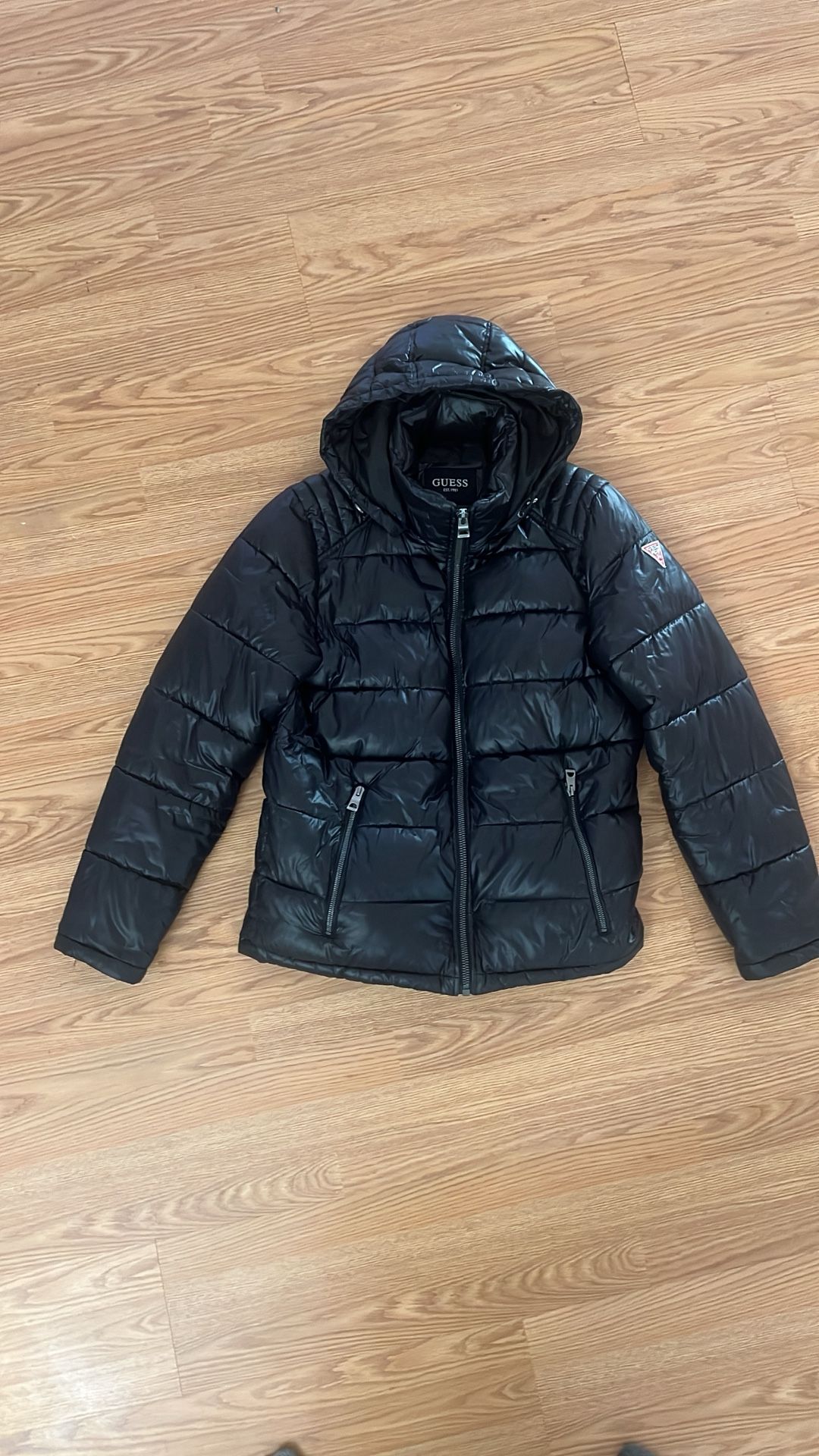 Black Puffer Guess Brand Jacket