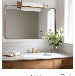 Brushed Gold Rectangular Mirror 24" x 40"